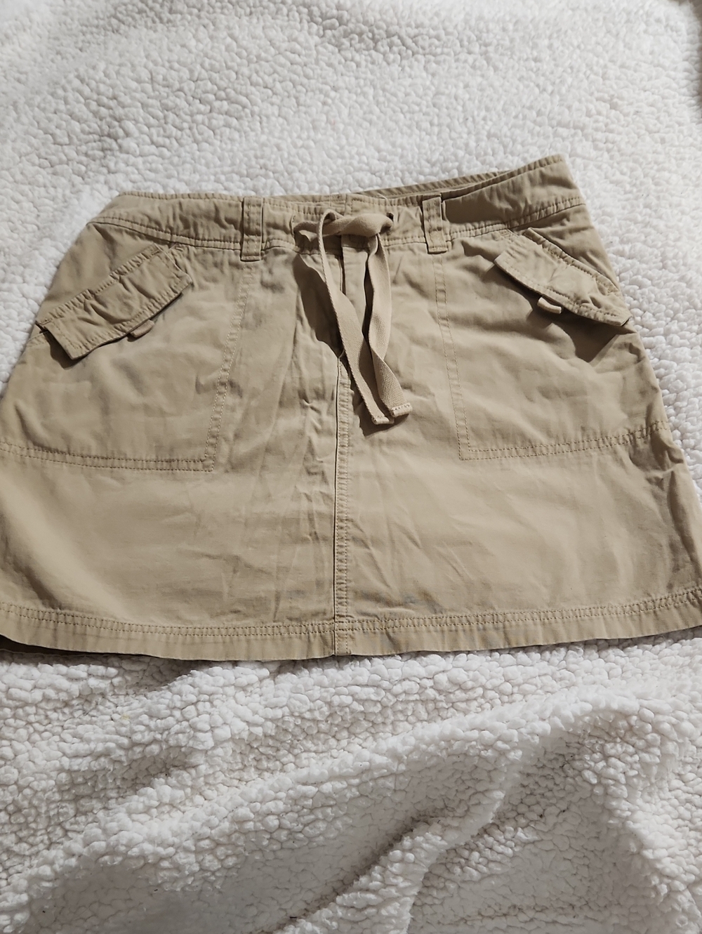 High Sierra Tan Drawstring Mini Skirt Hot Pants